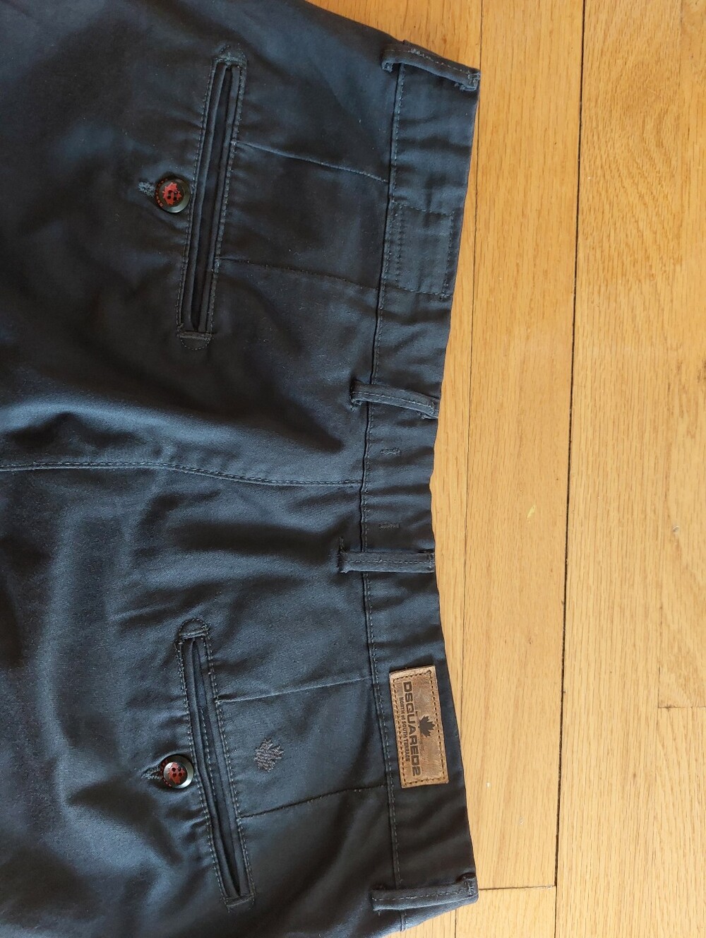DSQUARED Men's Slim Straight Chinos in Charcoal - Picture 9 of 9